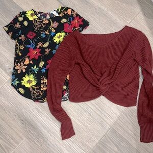 2 piece blouse and sweater